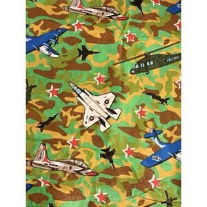 Camouflage US Air Force Jets flat sheet, twin size 96"x76"